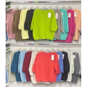 Sweter damski z dekoltem w serek