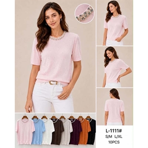 Sweter damski z krótkim rękawem S/M L/XL