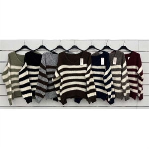 Sweter damski z dekoltem w serek