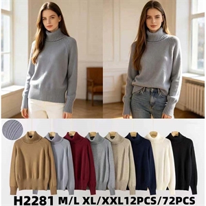 Sweter damski z golfem  M-2XL