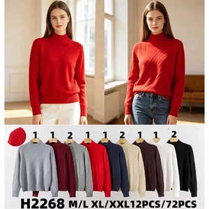 Sweter damski z golfem  M-2XL