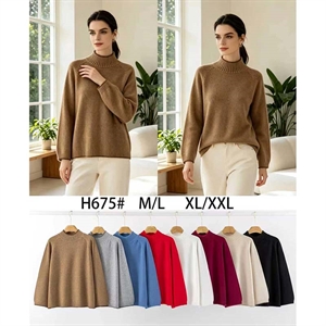 Sweter damski z golfem  M/L-XL/2XL
