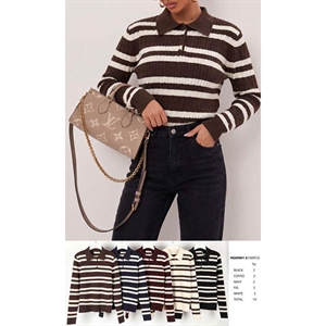 Sweter damski z dekoltem w serek