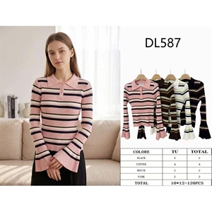 Sweter damski z dekoltem w serek