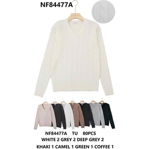 Sweter damski z dekoltem w serek