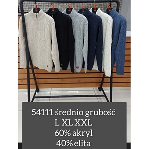 Sweter męski na pół suwak L-2XL