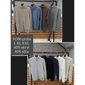 Sweter męski na suwak L-2XL