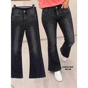 Jeansy dzwony z cekinami  40-48