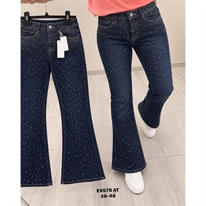 Jeansy dzwony z cekinami  38-48