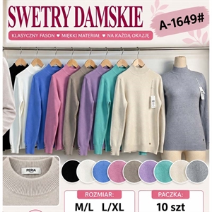 Sweter damski z półgolfem  M/L-L/XL