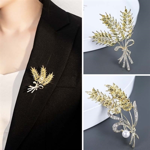 Broszka w kształcie kłosów ze wstążką  5,5x7cm