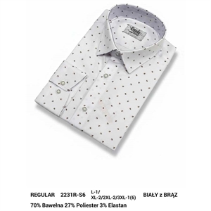 Koszula męska w delikatne wzorki z elastanem krój regular fit produkt Turecki  L-3XL