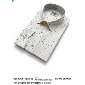 Koszula męska w delikatne wzorki z elastanem krój regular fit produkt Turecki  L-3XL