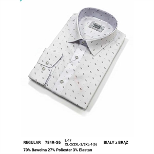 Koszula męska w delikatne wzorki z elastanem krój regular fit produkt Turecki  L-3XL