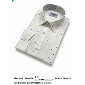 Koszula męska w delikatne wzorki z elastanem krój regular fit produkt Turecki  L-3XL