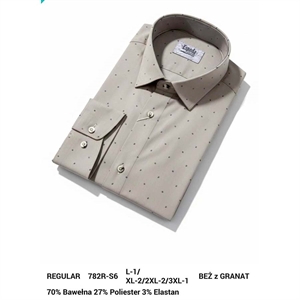 Koszula męska w delikatne wzorki z elastanem krój regular fit produkt Turecki  L-3XL