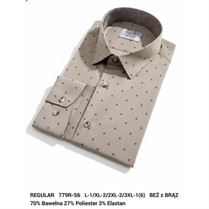 Koszula męska w delikatne wzorki z elastanem krój regular fit produkt Turecki  L-3XL