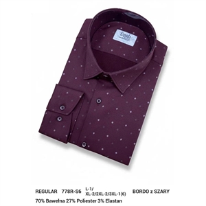 Koszula męska w delikatne wzorki z elastanem krój regular fit produkt Turecki  L-3XL