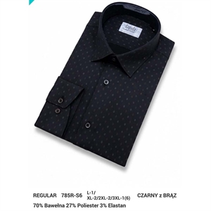 Koszula męska w delikatne wzorki z elastanem krój regular fit produkt Turecki  L-3XL