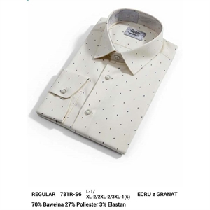 Koszula męska w delikatne wzorki z elastanem krój regular fit produkt Turecki  L-3XL