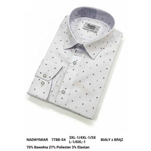 Koszula męska w delikatne wzorki krój regular produkt Turecki  3XL-6XL