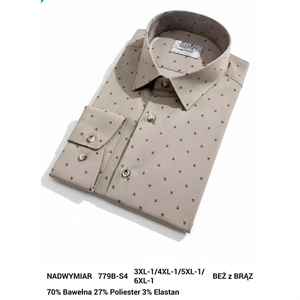 Koszula męska w delikatne wzorki krój regular produkt Turecki  3XL-6XL