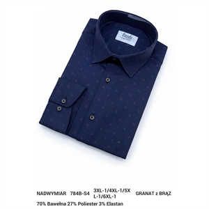 Koszula męska w delikatne wzorki krój regular produkt Turecki  3XL-6XL
