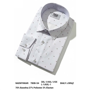Koszula męska w delikatne wzorki krój regular produkt Turecki  3XL-6XL