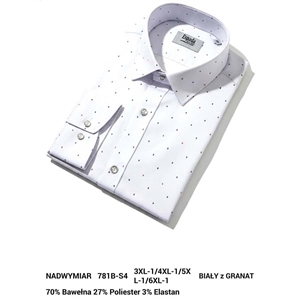 Koszula męska w delikatne wzorki krój regular produkt Turecki  3XL-6XL