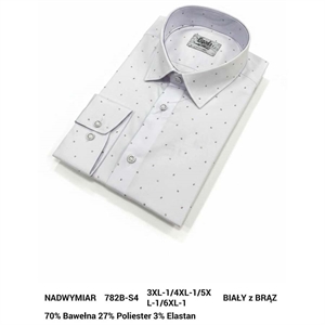Koszula męska w delikatne wzorki krój regular produkt Turecki  3XL-6XL