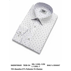 Koszula męska w delikatne wzorki krój regular produkt Turecki  3XL-6XL