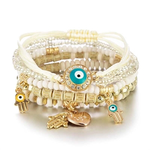 Zestaw 6 bransoletek na rękę z zawieszkami