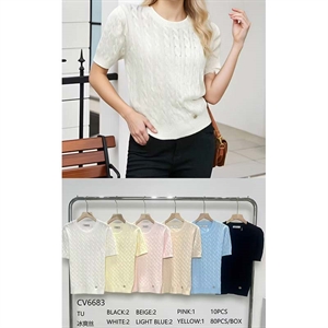 Sweter damski z krótkim rękawem