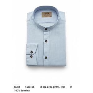 Koszula męska Ala len na stójce długi rękaw krój slim fit produkt Turecki  M-2XL