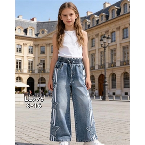 Jeansy szerokie nogawki  8-16 lat