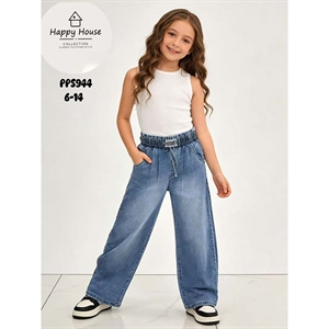 Jeansy szerokie nogawki  6-14 lat