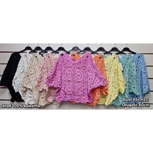 Ażurowy sweter damski okrągły