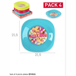 Zestaw 4 talerzy piknikowych