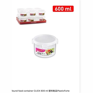 Okrągły pojemnik na żywność click 600 ml