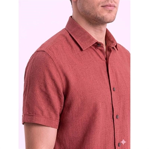 Koszula męska ala len na kołnierzyku krótki rękaw krój slim fit produkt Turecki  M-2XL