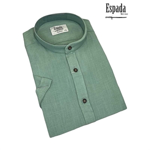 Koszula męska ala len na stójce krótki rękaw krój slim fit produkt Turecki  M-2XL