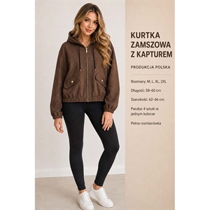 Kurtka zamszowa z kapturem produkt Polski  M-2XL