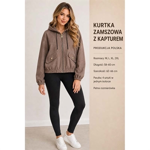 Kurtka zamszowa z kapturem produkt Polski  M-2XL