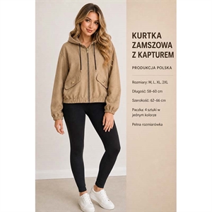 Kurtka zamszowa z kapturem produkt Polski  M-2XL