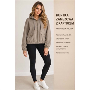 Kurtka zamszowa z kapturem produkt Polski  M-2XL