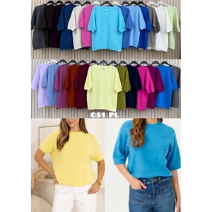 Sweter damski z krótkim rękawem
