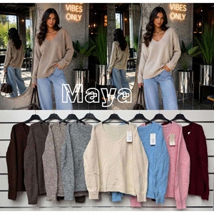 Sweter damski z dekoltem w serek
