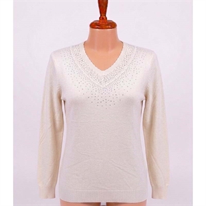 Sweter damski z dekoltem w serek  M/L-XL/2XL