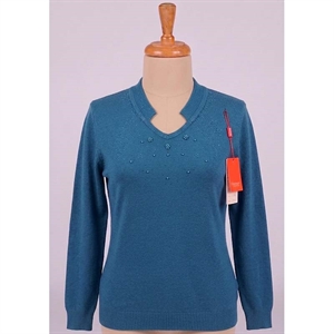 Sweter damski z dekoltem w serek  M/L-XL/2XL
