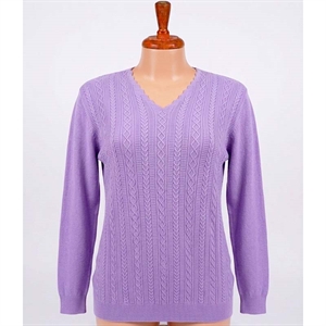 Sweter damski z dekoltem w serek  L/XL-2XL/3XL